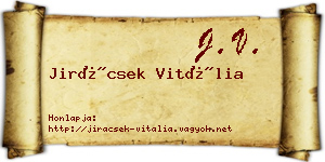 Jirácsek Vitália névjegykártya